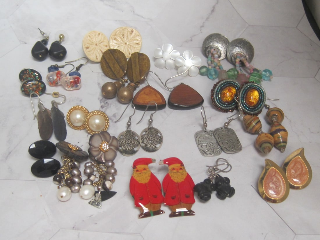 Large Lot of Pierced Earrings: .
