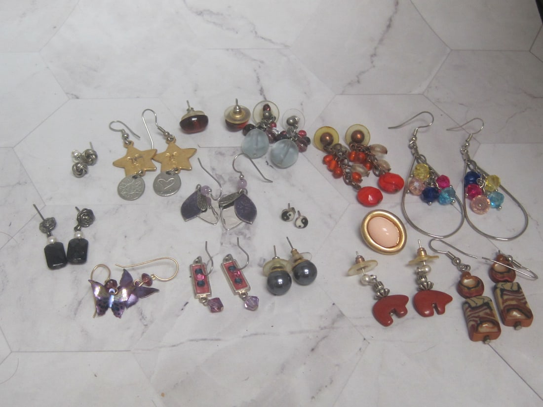 Large Lot of Pierced Earrings: .