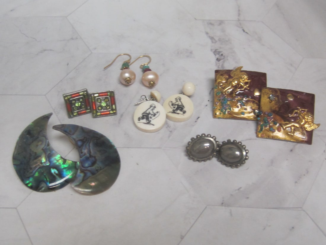 Sterling Silver, Gold-Filled & Artisan Pierced Earrings: .
