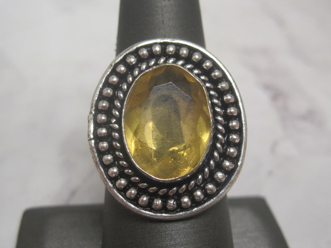 Metal German Silver Lemon Quartz Ring (1 of 4)