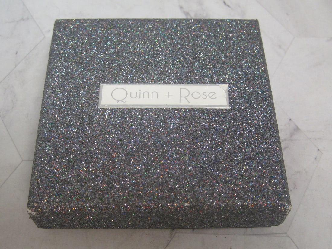 16" New Quinn Rose Silverplated CZ Heart Necklace & Earring Set - 6