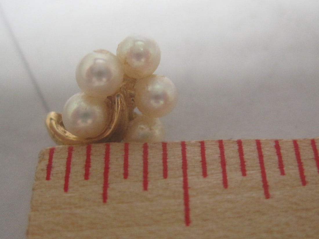 14k Gold Pearl Earrings - 4