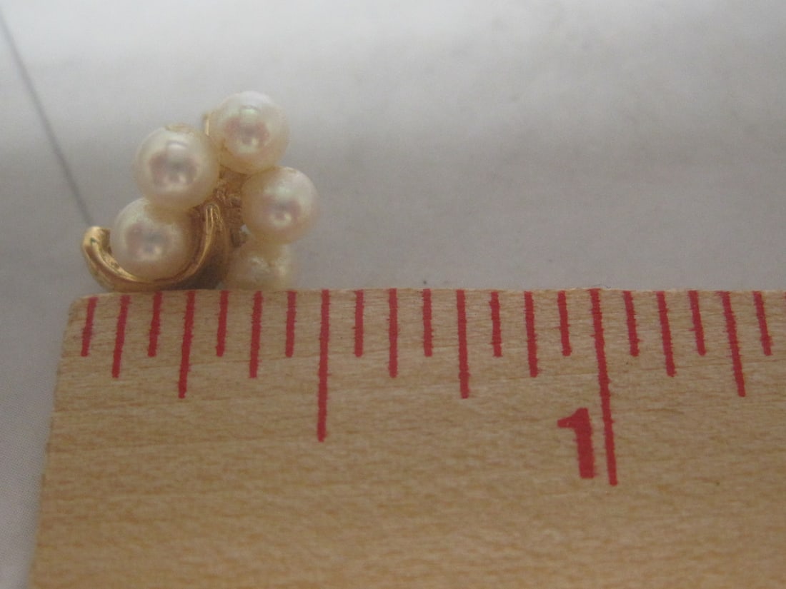 14k Gold Pearl Earrings - 5