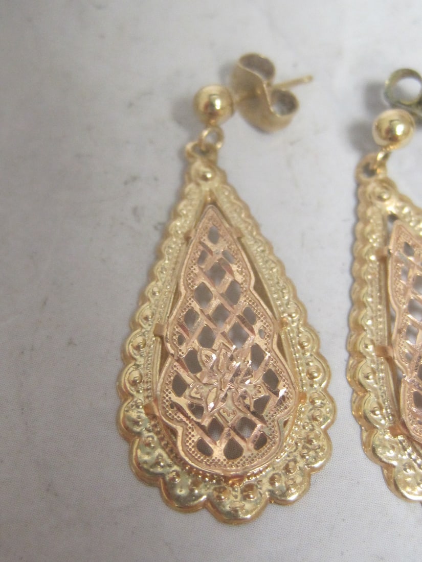 14k Yellow & Rose Gold Earrings - 2