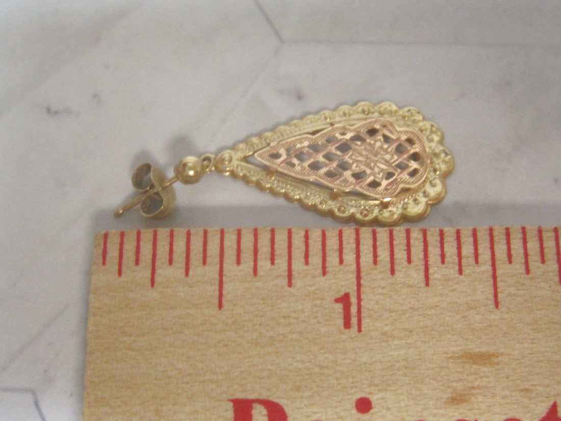 14k Yellow & Rose Gold Earrings - 3