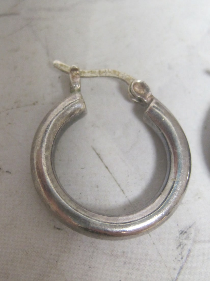Sterling Silver Hoop Earrings - 2