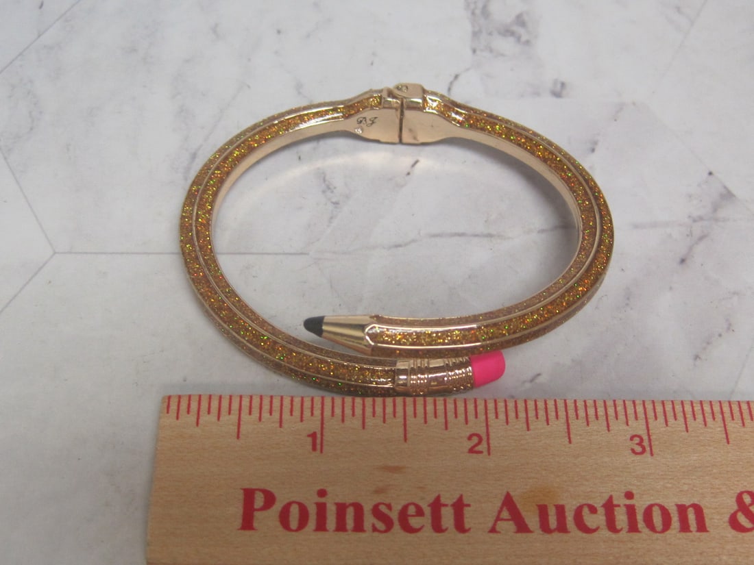 Betsey Johnson Booksmark Pencil Bangle Bracelet - 5