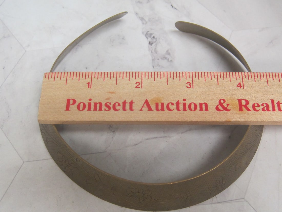Etched Brass Collar Cuff Necklace - 5