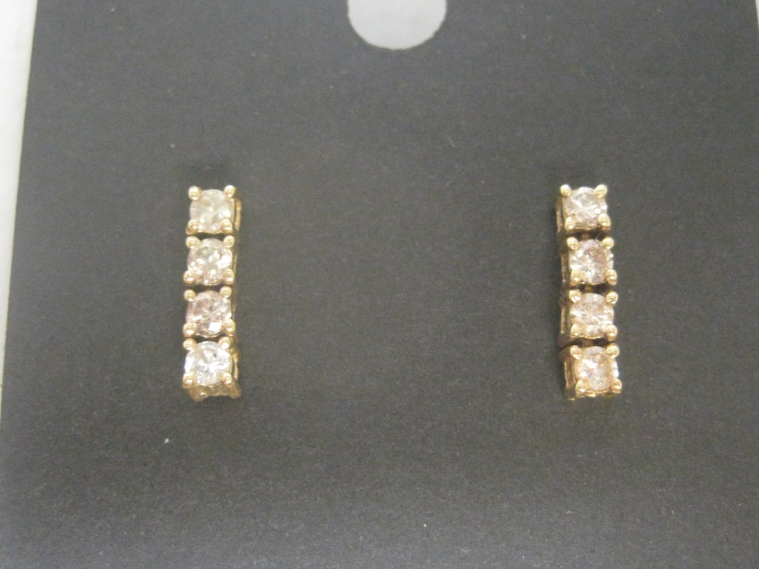 14k Gold Dangle Diamond Earrings (1 of 7)