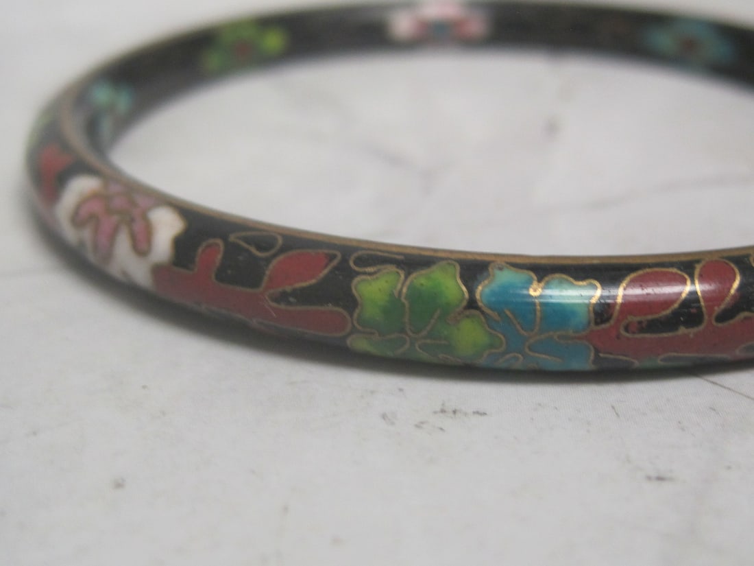 Chinese Cloisonne Enamel Bangle Bracelet - 2