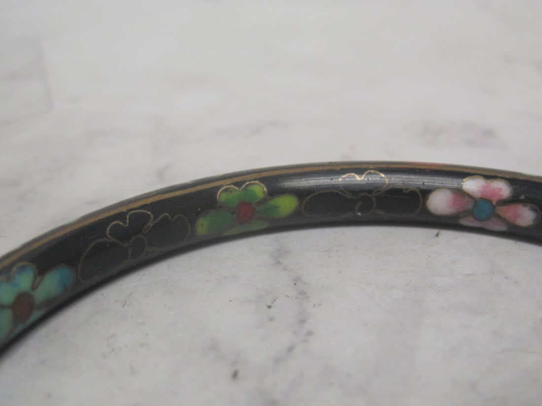 Chinese Cloisonne Enamel Bangle Bracelet - 4