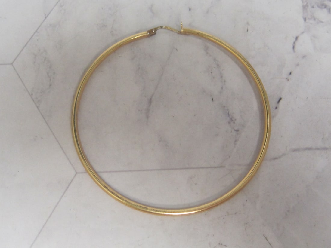 Sterling Silver Vermeil Large Hoop Earrings - 2
