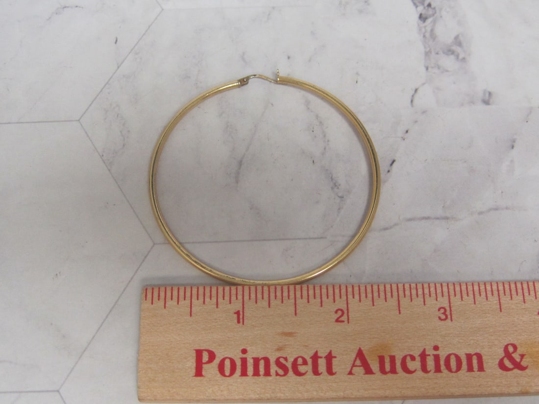 Sterling Silver Vermeil Large Hoop Earrings - 3