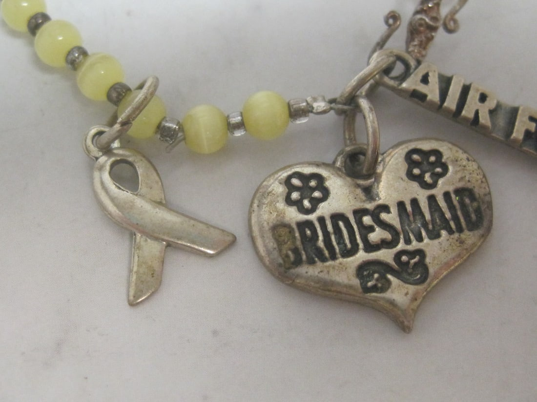 Yellow Bead Bracelet with Sterling Silver Charms - 3