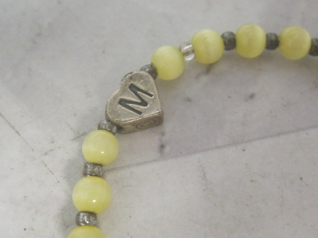 Yellow Bead Bracelet with Sterling Silver Charms - 4