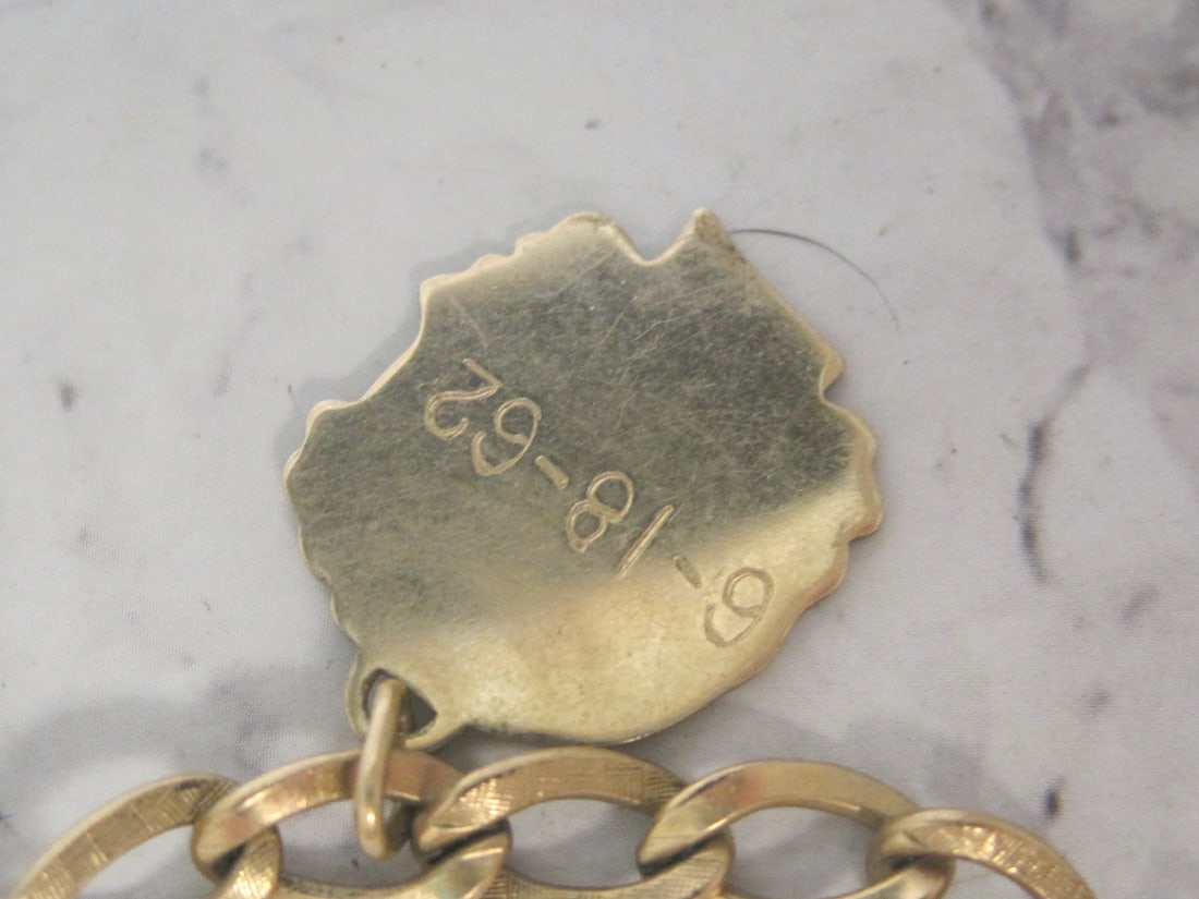 7" Vintage Gold-Filled Charm Bracelet with Charms - 3