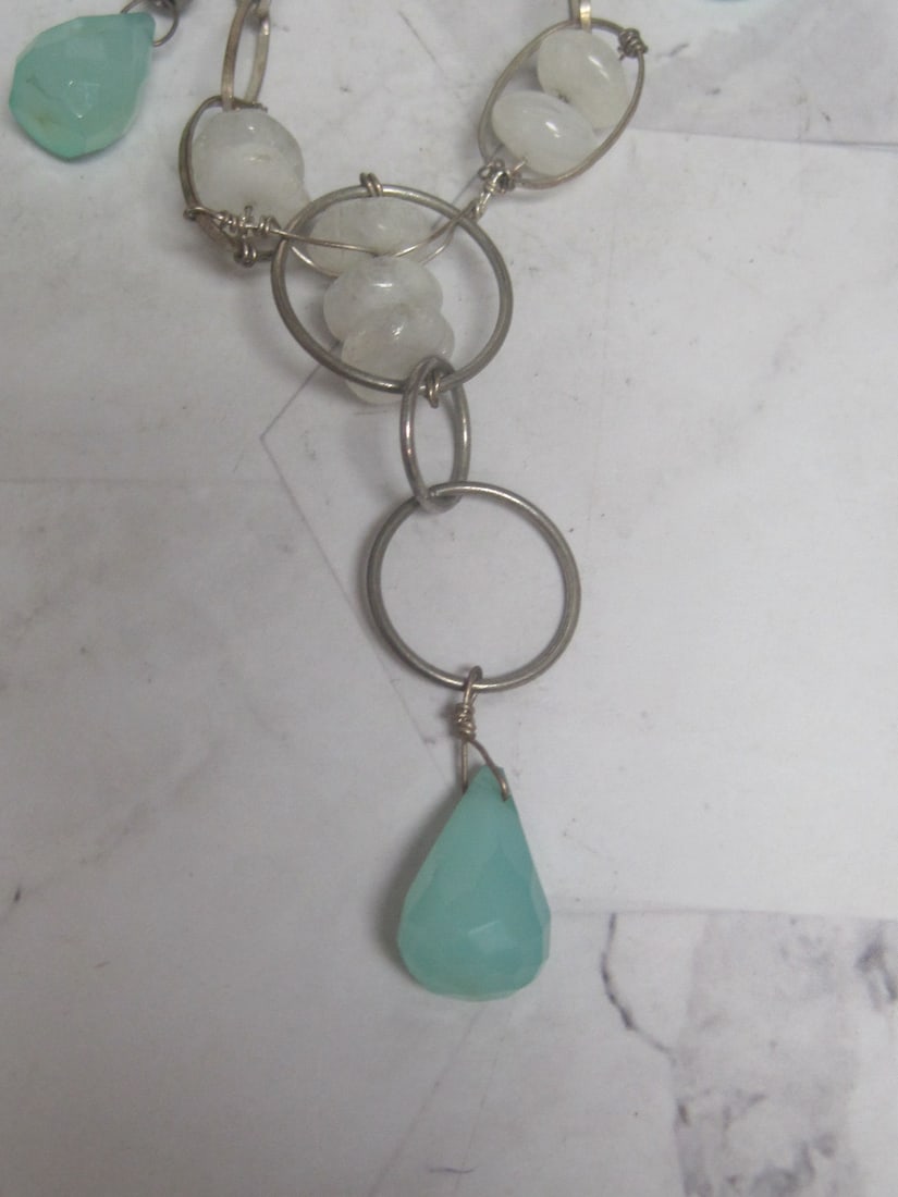 20" Sterling Silver Beaded Link Necklace - 2