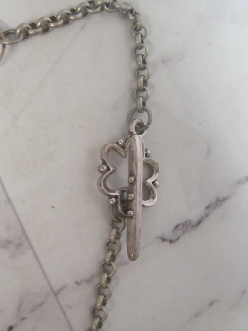 20" Sterling Silver Beaded Link Necklace - 5