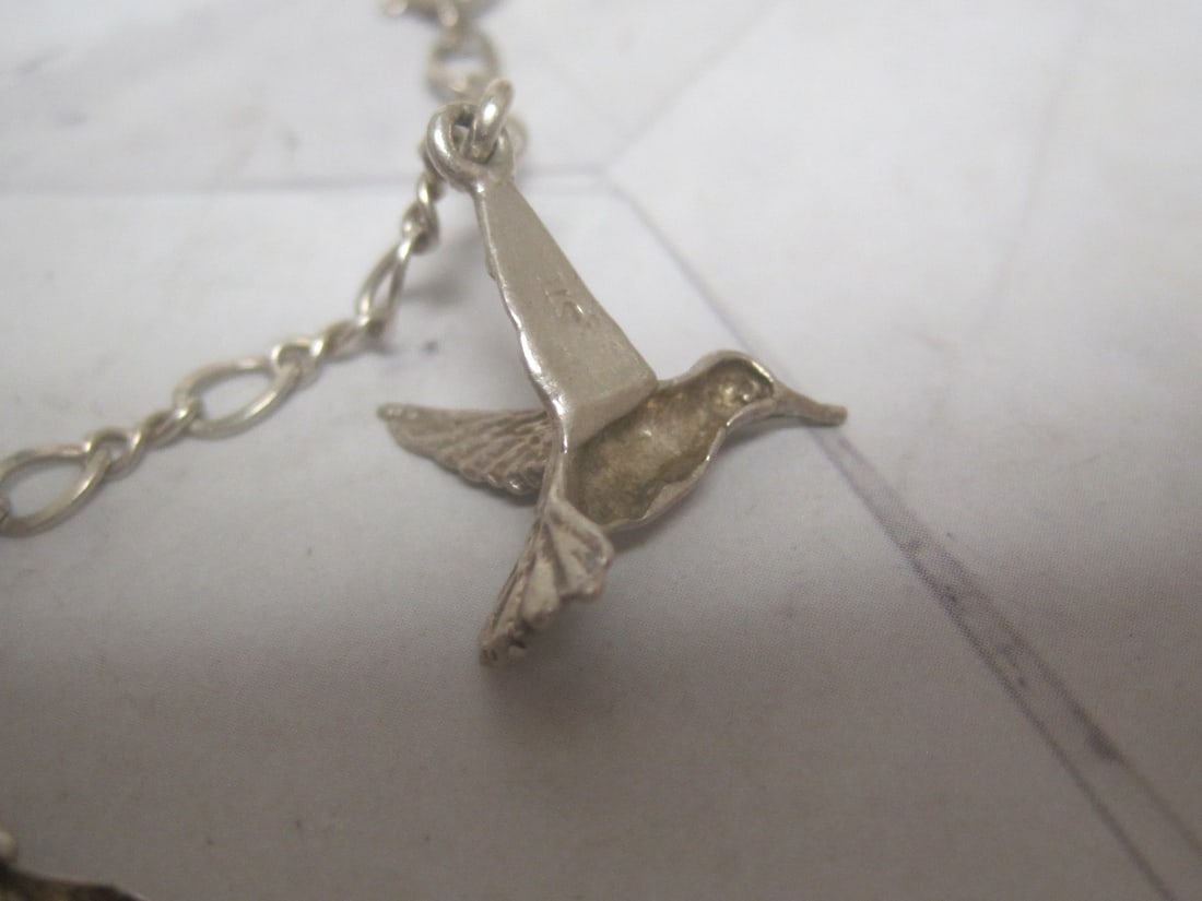 8" Sterling Silver Hummingbird Bracelet - 2
