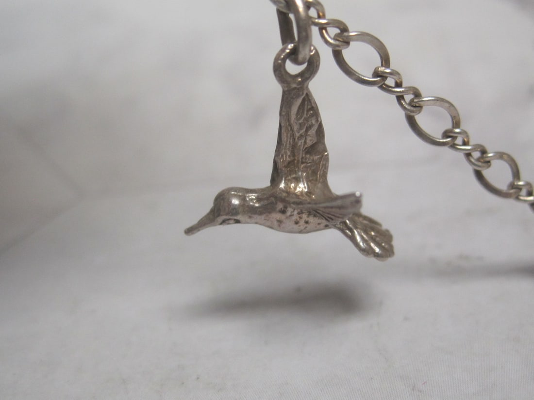8" Sterling Silver Hummingbird Bracelet - 4