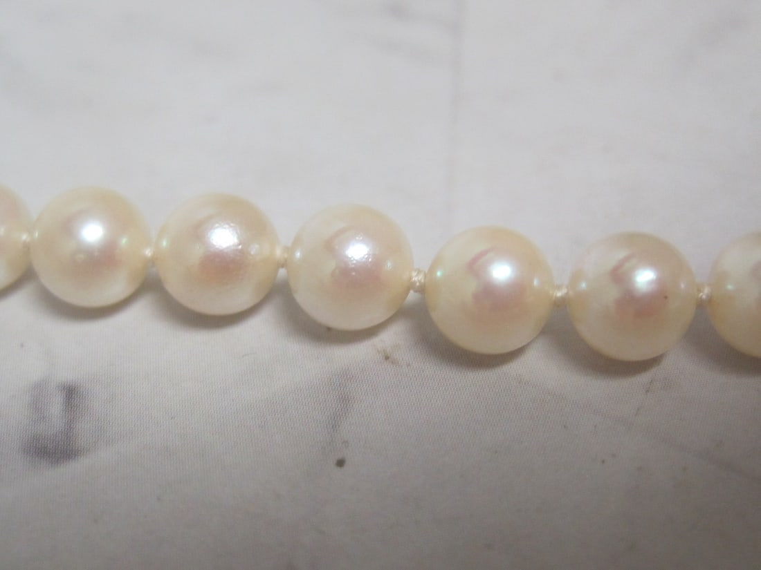 24" Pearl Necklace with 14k Gold Clasp - 2