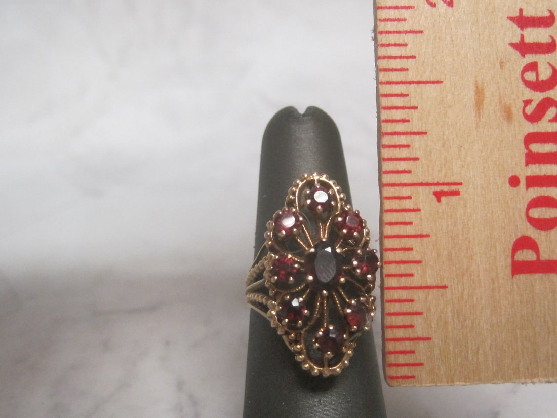 14k Gold Garnet Ring - 4
