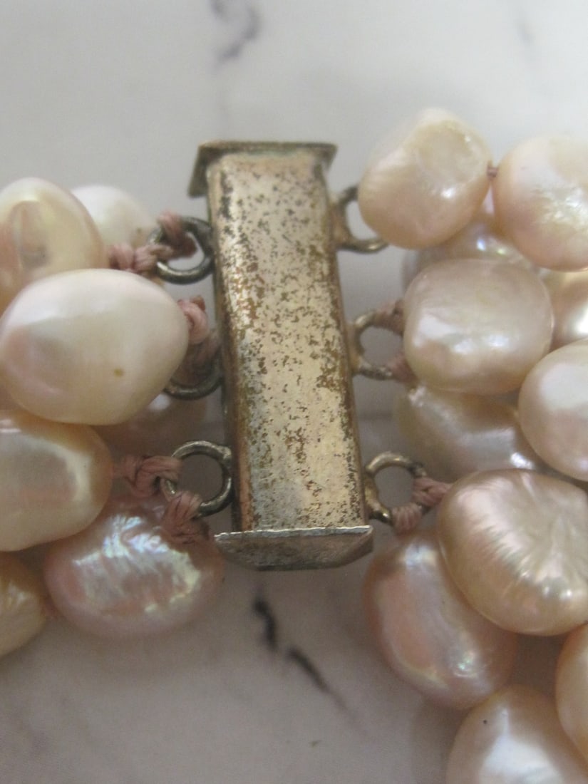 18" Multi-Strand Fresh Water Pearl Necklace with Sterling Silver Clasps - 2