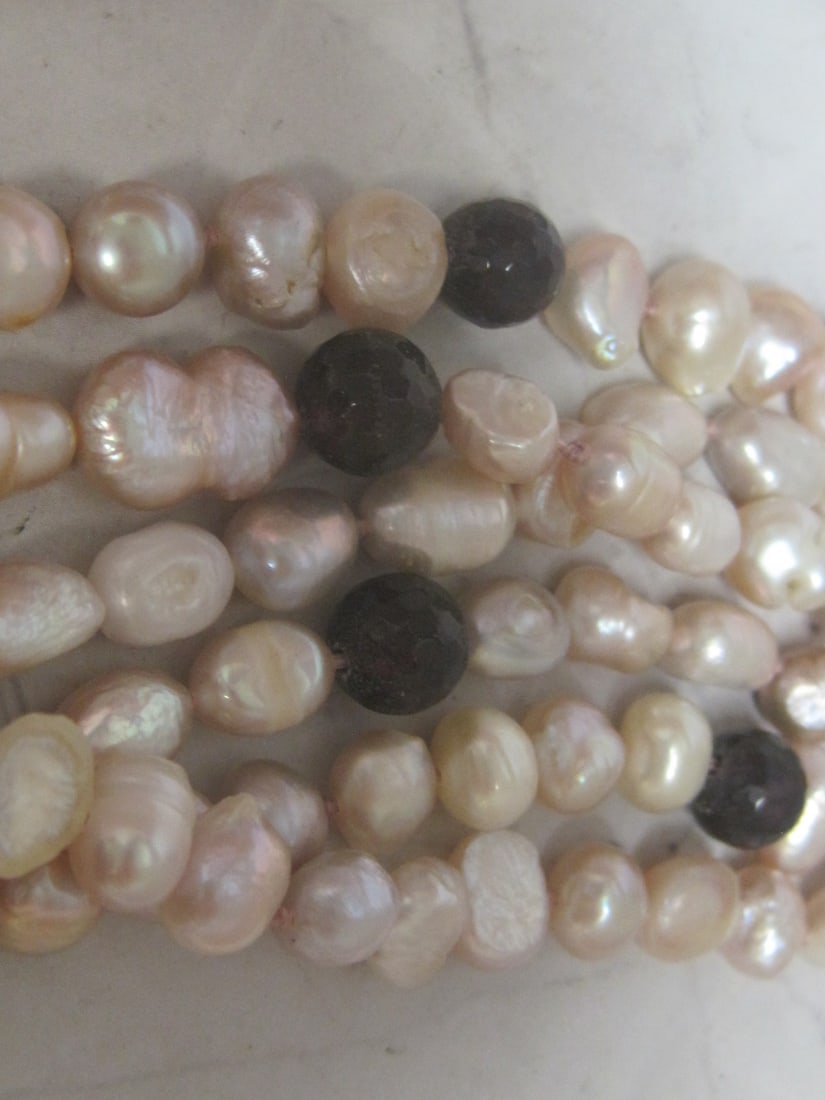 18" Multi-Strand Fresh Water Pearl Necklace with Sterling Silver Clasps - 3