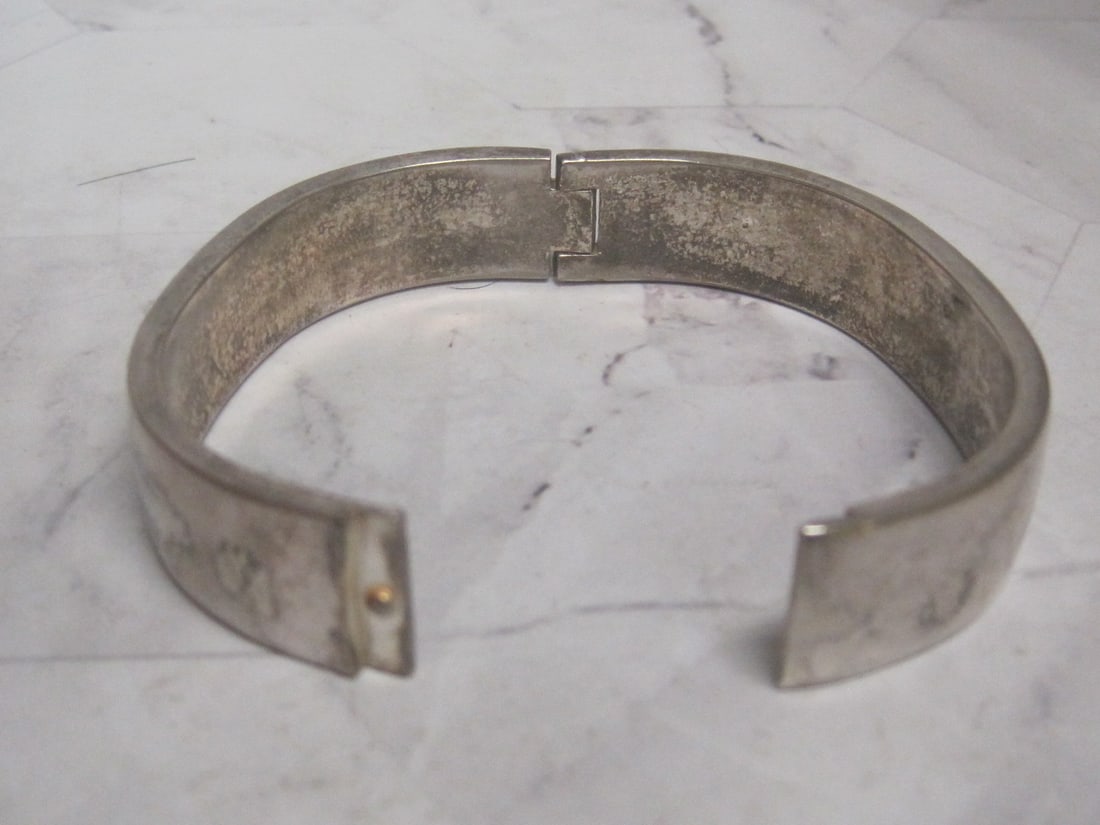 Sterling Silver Hinged Bangle Bracelet - 4
