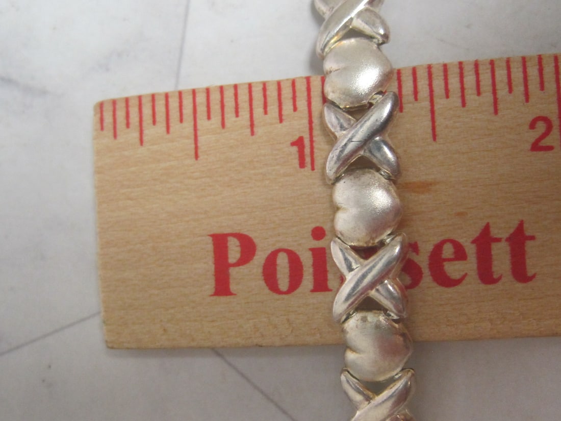 7 1/2" Sterling Silver "XOX" Bracelet - 4