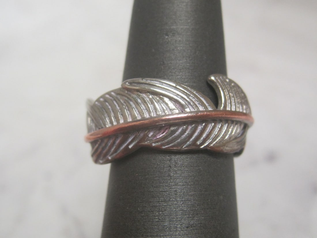 Sterling Silver Leaf Wrap Ring: Weighs 5.1 grams, Size 6