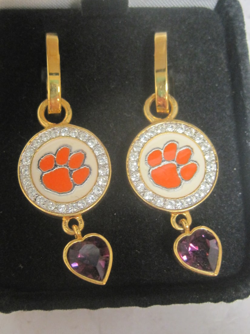 Danbury Mint Clemson University Gold-Tone Earrings - 2
