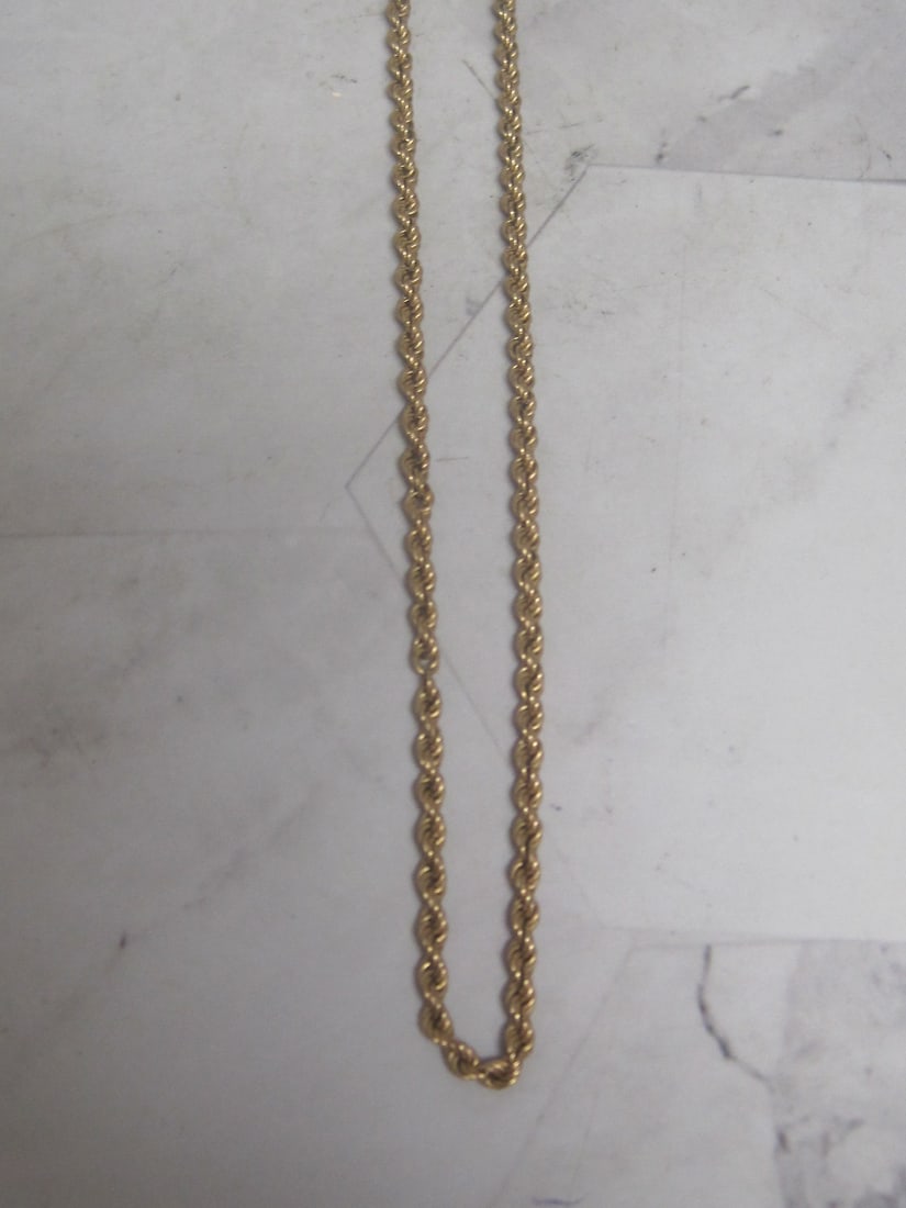 24" 14k Gold Rope Chain: Weighs 4 grams