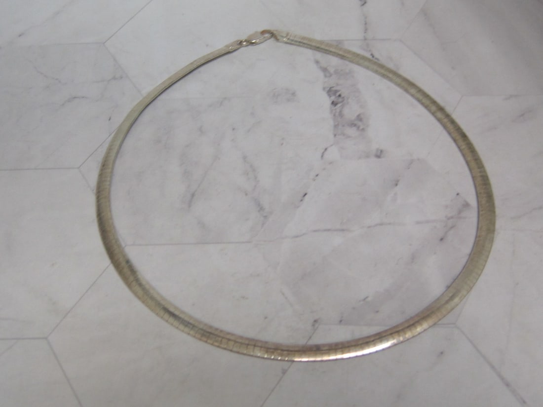 18" Sterling Silver Omega Necklace: Weighs 28.7 grams