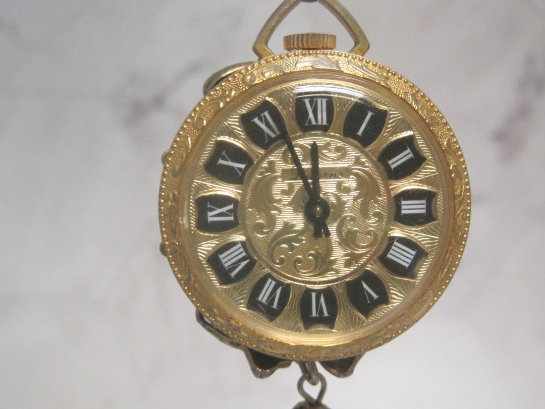 Vintage Lucerne Pendant Pocket Watch with 24" Goldtone Chain - 3