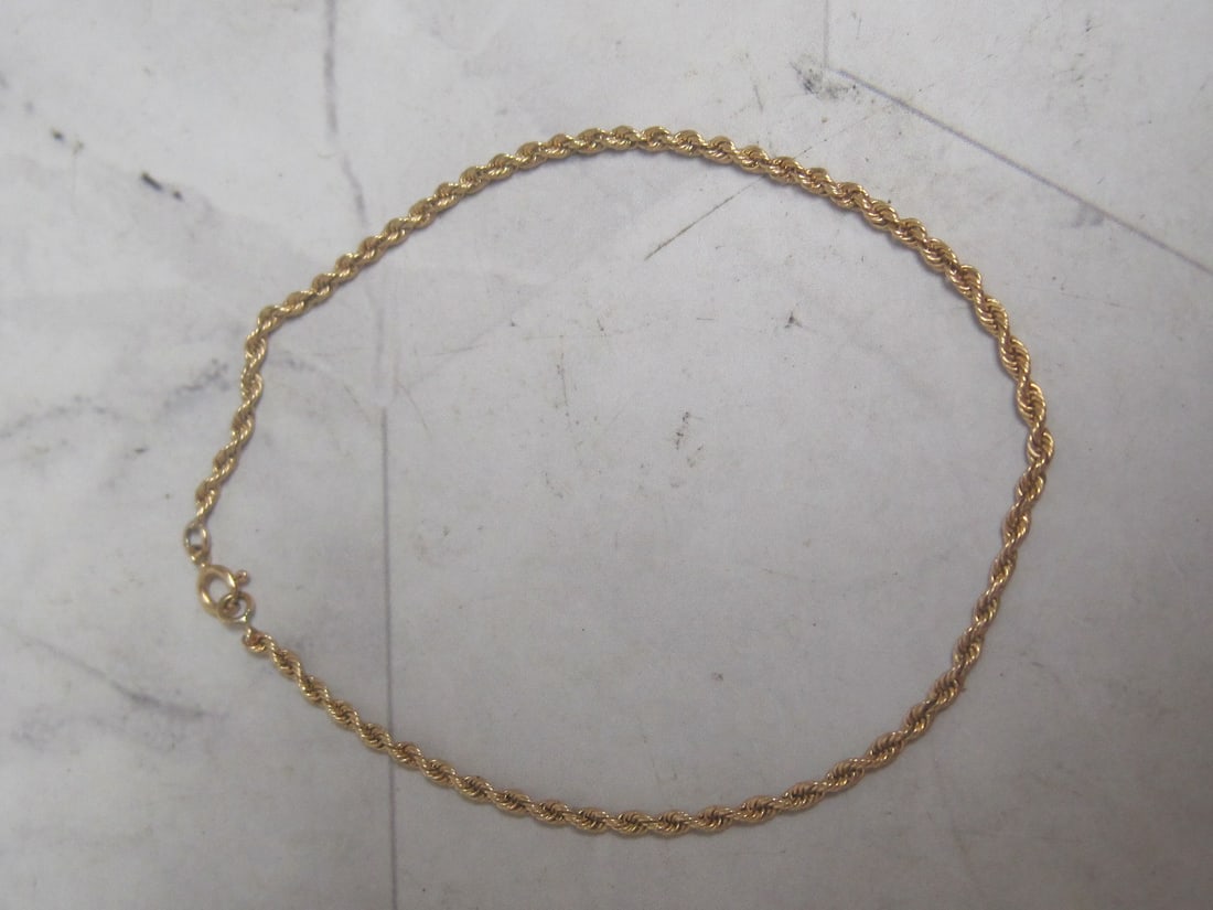 7" 14k Gold Rope Bracelet - 2