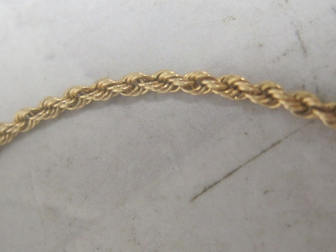 7" 14k Gold Rope Bracelet - 3