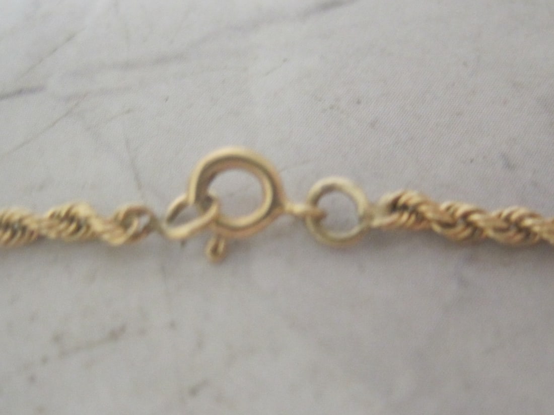 7" 14k Gold Rope Bracelet - 4