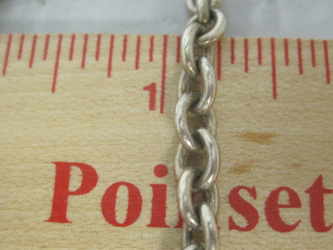 7" Sterling Silver Bracelet with "C" Locket & Toggle Clasp - 4