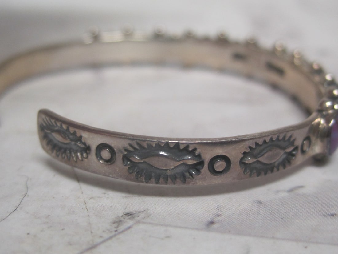 Sterling Silve Purple Turquoise Cuff Bracelet - 4