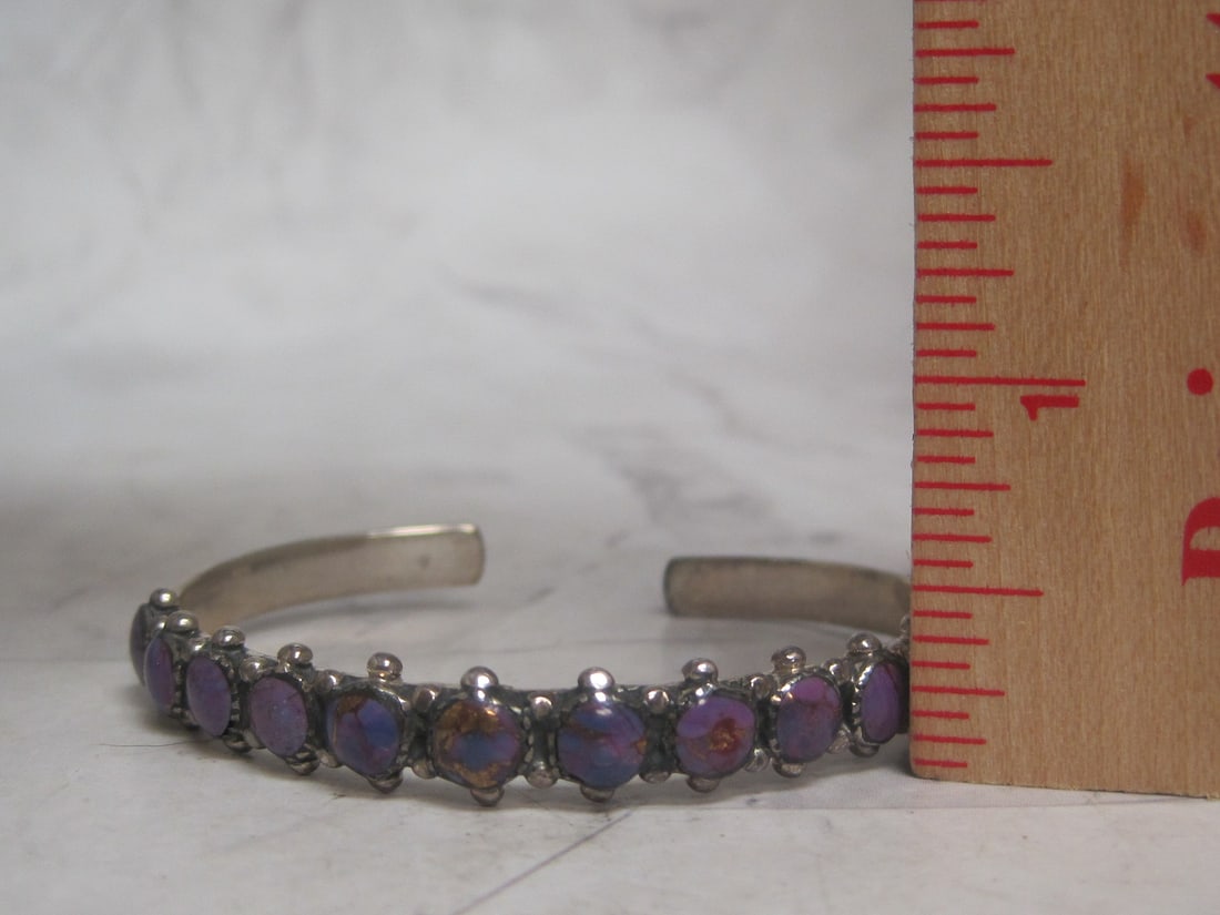 Sterling Silve Purple Turquoise Cuff Bracelet - 8