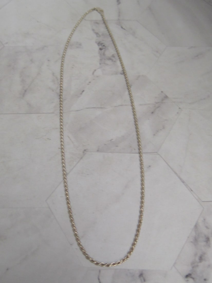 20" Sterling Silver Rope Necklace: Weighs 6.8 grams
