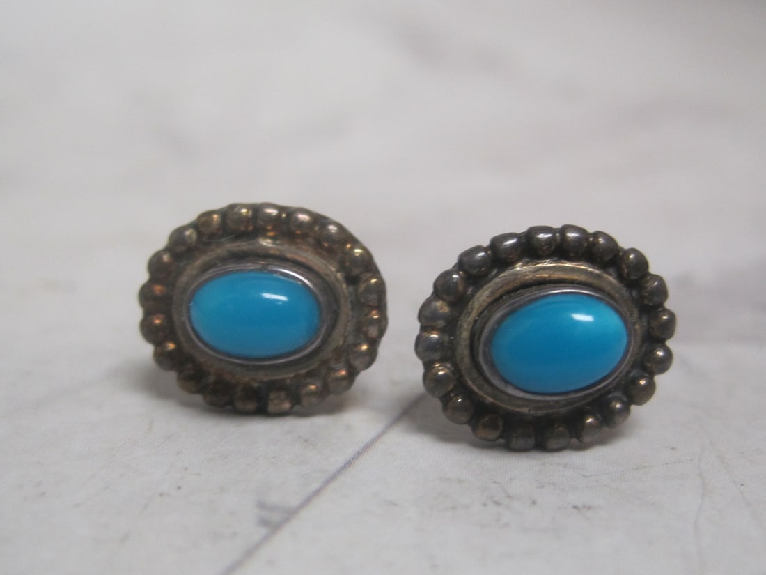 Sterling Silver Turquoise Pierced Earrings (1 of 3)