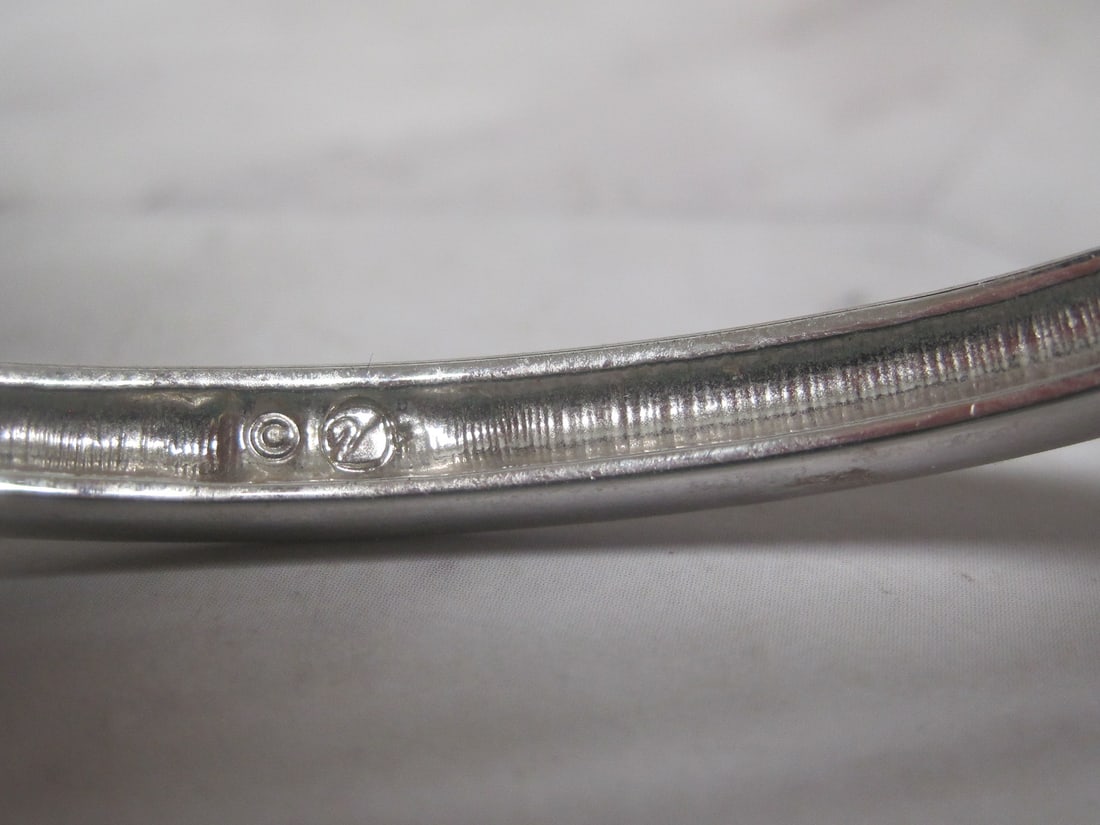 Silvertone Swarovski Crystal Bangle Bracelet - 5