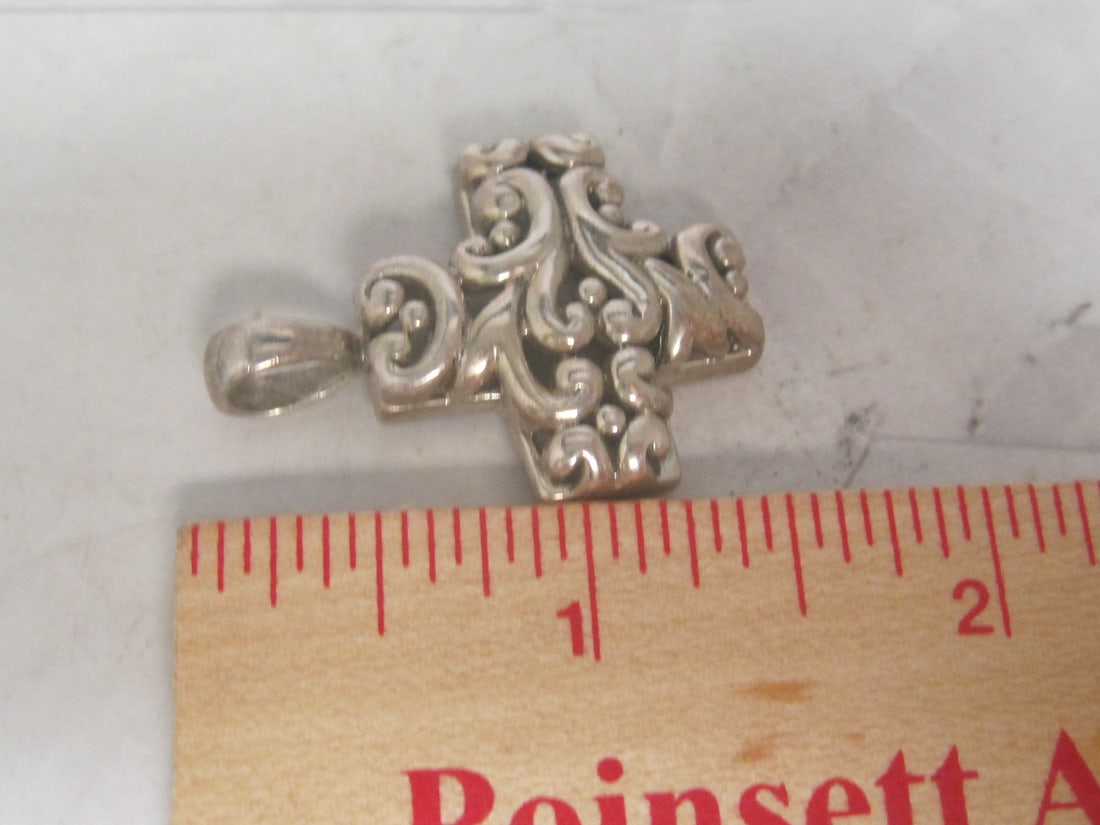 Sterling Silver Heart Filigree Pendant - 3