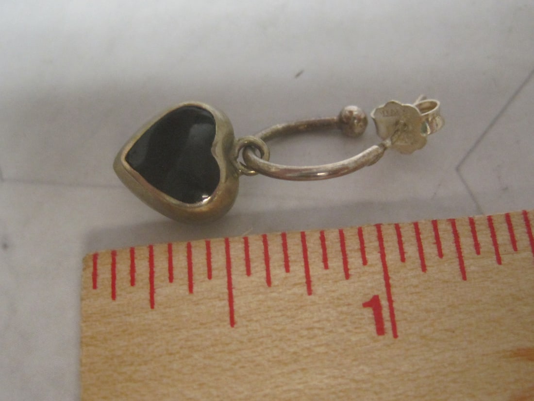 Sterling Silver Reversible Heart Earrings - 3