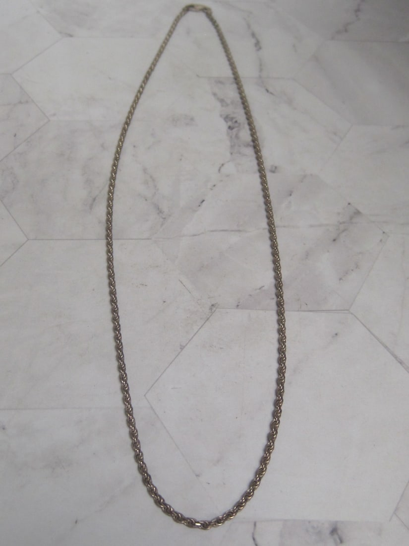 24" Sterling Silver Rope Chain: Weighs 11.6 grams