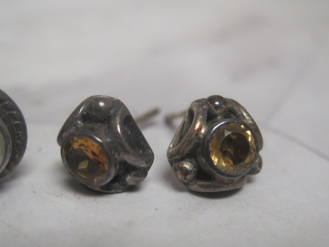 Lot of 4 Pairs of Sterling Silver Gemstone Earrings - 2