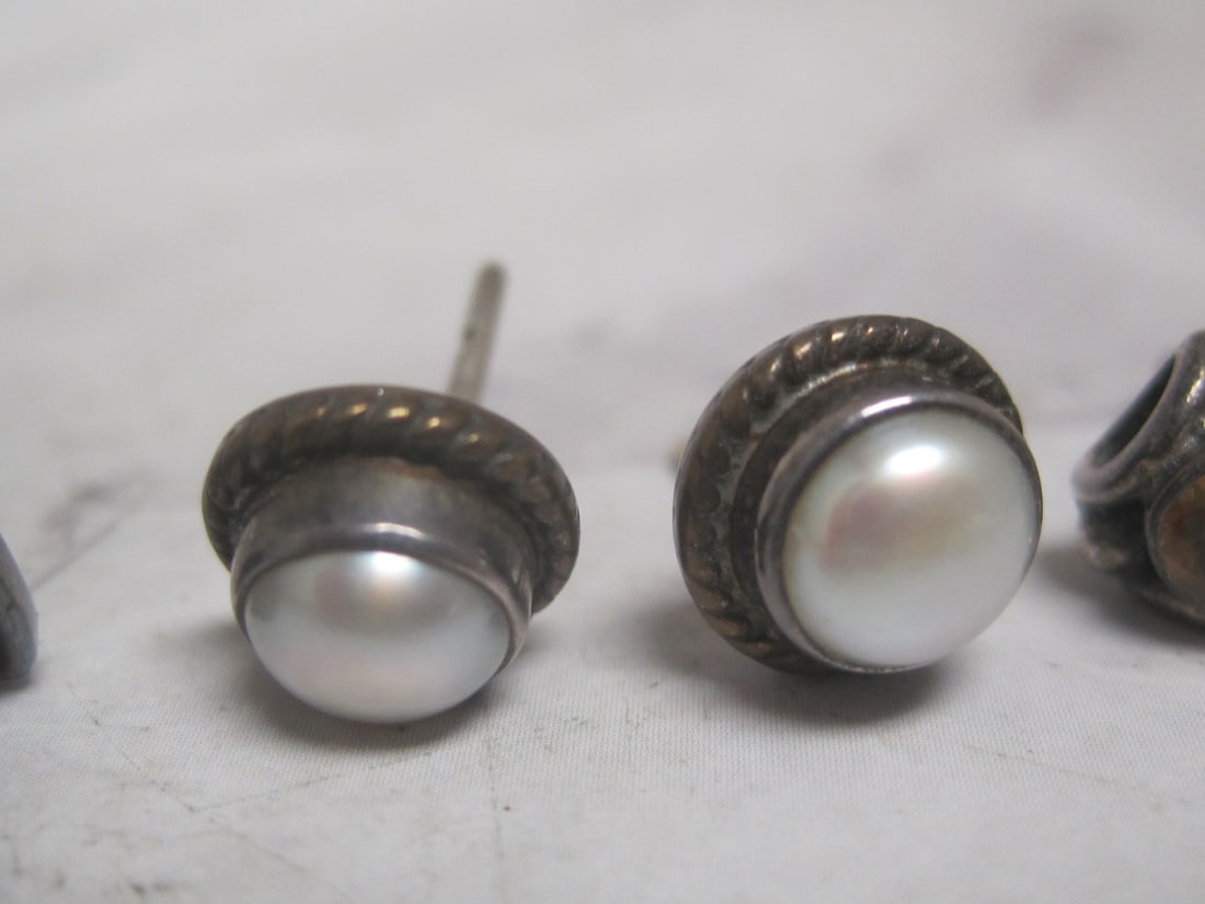 Lot of 4 Pairs of Sterling Silver Gemstone Earrings - 3