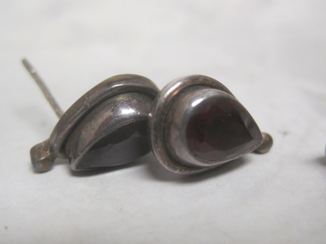 Lot of 4 Pairs of Sterling Silver Gemstone Earrings - 5
